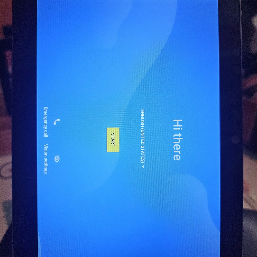 Sleek Black Tablet with Vibrant Blue Display